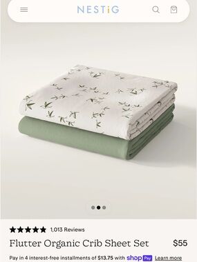 NESTIG Organic MINI Crib Sheets 4 Sheets